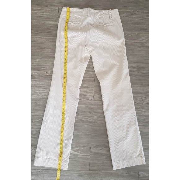 Clothing Factory Beige Pinstripe Pants Wide Leg Size 4 - Picture 9 of 10